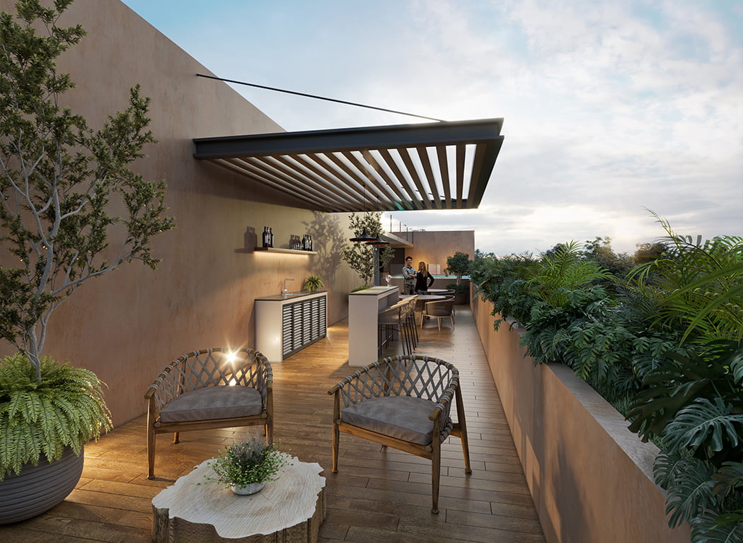 Ninfa, un espacio ideal para el encuentro Rooftop de Ninfa, proyecto inmobiliario en Temozón